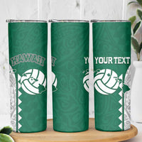 Custom Hawaii Volleyball Skinny Tumbler Hawaiian Kakau Pattern