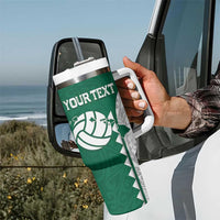 Custom Hawaii Volleyball Tumbler With Handle Hawaiian Kakau Pattern
