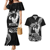 Black Hawaii Ikaika Warrior Couples Matching Mermaid Dress and Hawaiian Shirt Hawaiian Power