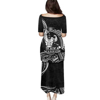 Black Hawaii Ikaika Warrior Family Matching Puletasi and Hawaiian Shirt Hawaiian Power