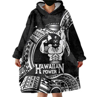Black Hawaii Ikaika Warrior Wearable Blanket Hoodie Hawaiian Power