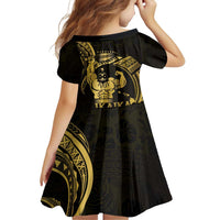 Gold Hawaii Ikaika Warrior Family Matching Off Shoulder Short Dress and Hawaiian Shirt Hawaiian Power