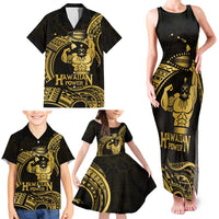 Gold Hawaii Ikaika Warrior Family Matching Tank Maxi Dress and Hawaiian Shirt Hawaiian Power