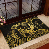 Gold Hawaii Ikaika Warrior Rubber Doormat Hawaiian Power