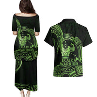 Green Hawaii Ikaika Warrior Couples Matching Puletasi and Hawaiian Shirt Hawaiian Power