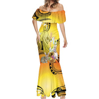 Polynesia Easter Day Mermaid Dress He Is Risen Lilium Longiflorum Polynesian Pattern LT14 - Polynesian Pride