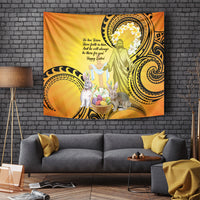 Polynesia Easter Day Tapestry He Is Risen Lilium Longiflorum Polynesian Pattern
