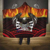 Fautasi Race Day American Samoa Hooded Blanket Bald Eagle Polynesian Tattoo