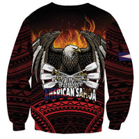 Fautasi Race Day American Samoa Sweatshirt Bald Eagle Polynesian Tattoo