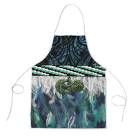 Turquoise Traditional Cloak Aotearoa Apron Maori Paua Shell Korowai Pattern - Polynesian Pride