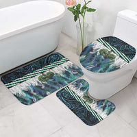 Turquoise Traditional Cloak Aotearoa Bathroom Set Maori Paua Shell Korowai Pattern - Polynesian Pride