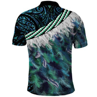 Turquoise Traditional Cloak Aotearoa Polo Shirt Maori Paua Shell Korowai Pattern