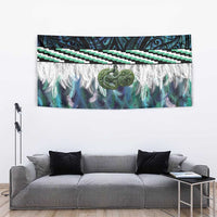 Turquoise Traditional Cloak Aotearoa Tapestry Maori Paua Shell Korowai Pattern