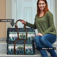 Turquoise Traditional Cloak Aotearoa Travel Bag Maori Paua Shell Korowai Pattern - Polynesian Pride