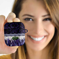 Purple Traditional Cloak Aotearoa AirPods Case Maori Paua Shell Korowai Pattern - Polynesian Pride