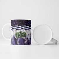 Purple Traditional Cloak Aotearoa Ceramic Mug Maori Paua Shell Korowai Pattern - Polynesian Pride