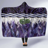 Purple Traditional Cloak Aotearoa Hooded Blanket Maori Paua Shell Korowai Pattern