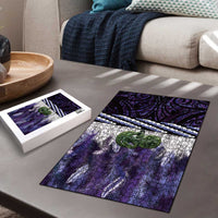 Purple Traditional Cloak Aotearoa Puzzle Maori Paua Shell Korowai Pattern LT14 - Polynesian Pride