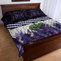 Purple Traditional Cloak Aotearoa Quilt Bed Set Maori Paua Shell Korowai Pattern