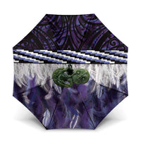 Purple Traditional Cloak Aotearoa Umbrella Maori Paua Shell Korowai Pattern - Polynesian Pride