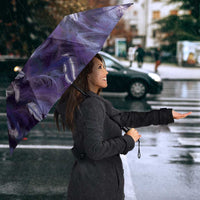 Purple Traditional Cloak Aotearoa Umbrella Maori Paua Shell Korowai Pattern - Polynesian Pride