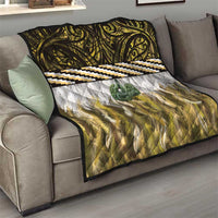 Yellow Traditional Cloak Aotearoa Quilt Maori Paua Shell Korowai Pattern