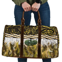 Yellow Traditional Cloak Aotearoa Travel Bag Maori Paua Shell Korowai Pattern - Polynesian Pride