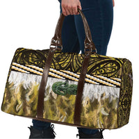 Yellow Traditional Cloak Aotearoa Travel Bag Maori Paua Shell Korowai Pattern - Polynesian Pride