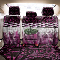 Pink Traditional Cloak Aotearoa Back Car Seat Cover Maori Paua Shell Korowai Pattern