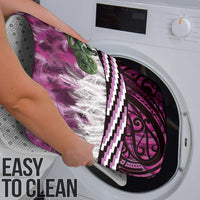 Pink Traditional Cloak Aotearoa Bathroom Set Maori Paua Shell Korowai Pattern - Polynesian Pride