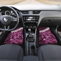 Pink Traditional Cloak Aotearoa Car Mats Maori Paua Shell Korowai Pattern