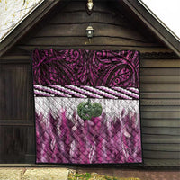 Pink Traditional Cloak Aotearoa Quilt Maori Paua Shell Korowai Pattern