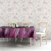 Pink Traditional Cloak Aotearoa Tablecloth Maori Paua Shell Korowai Pattern