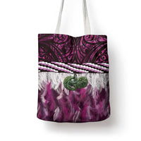 Pink Traditional Cloak Aotearoa Tote Bag Maori Paua Shell Korowai Pattern - Polynesian Pride