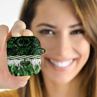 Green Traditional Cloak Aotearoa AirPods Case Maori Paua Shell Korowai Pattern - Polynesian Pride