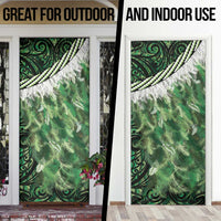 Green Traditional Cloak Aotearoa Door Cover Maori Paua Shell Korowai Pattern - Polynesian Pride