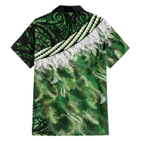 Green Traditional Cloak Aotearoa Family Matching Tank Maxi Dress and Hawaiian Shirt Maori Paua Shell Korowai Pattern