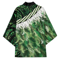 Green Traditional Cloak Aotearoa Kimono Maori Paua Shell Korowai Pattern - Polynesian Pride