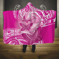 Polynesia Breast Cancer Awareness Hooded Blanket Think Pink Ribbon Polynesian Butterflies