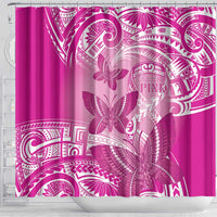 Polynesia Breast Cancer Awareness Shower Curtain Think Pink Ribbon Polynesian Butterflies