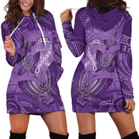 Personalised Polynesia Lupus Awareness Month Hoodie Dress Warrior Purple Ribbon Polynesian Butterflies