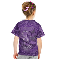 Personalised Polynesia Lupus Awareness Month Kid T Shirt Warrior Purple Ribbon Polynesian Butterflies