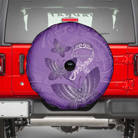 Polynesia Lupus Awareness Month Spare Tire Cover Warrior Purple Ribbon Polynesian Butterflies