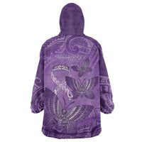 Personalised Polynesia Lupus Awareness Month Wearable Blanket Hoodie Warrior Purple Ribbon Polynesian Butterflies