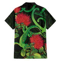 New Zealand Gecko Hawaiian Shirt Aotearoa Maori With Pohutukawa Flowers LT14 - Polynesian Pride