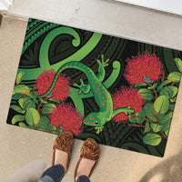 New Zealand Gecko Rubber Doormat Aotearoa Maori With Pohutukawa Flowers