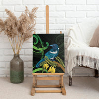 New Zealand Tui Bird Canvas Wall Art Aotearoa Maori With Kowhai Flowers