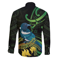 New Zealand Tui Bird Family Matching Mermaid Dress and Hawaiian Shirt Aotearoa Maori With Kowhai Flowers LT14 - Polynesian Pride