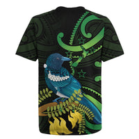 New Zealand Tui Bird Rugby Jersey Aotearoa Maori With Kowhai Flowers