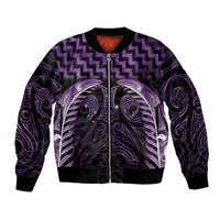 Purple Matariki New Zealand Bomber Jacket Maori Poutama Galaxy Vibes